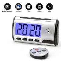 Hidden table clock camera with remote