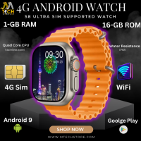 S8 Ultra Sim Supported 4G Smart Watch WiFi-Android 8-1G/16G