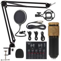 PodCast Mic BM800+V8 AMP CONDENSER MICROPHONE METAL BODY