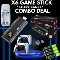 X6 Game Stick 64GB |COMBO DEAL| 8K HD TV Retro Console | 40000+ Classic Games | Dual 2.4G Wireless Controllers | Plug & Play Gaming in Pakistan