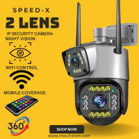 SPEED-X PTZ CAMERA OUTDOOR SPZ-702 — 4MP Dual Lens WiFi Outdoor CCTV Camera with PTZ, Color Night Vision & V380 Pro App
