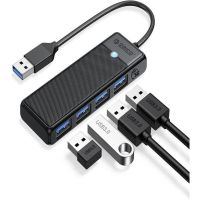 ORICO USB 3.0 Hub 4 Ports (PAPW4A-U3-015-BK-EP) | 5Gbps High-Speed USB Splitter – Black