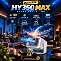HY350 Max Android 14 Projector – 900 ANSI Lumens, 1080P Full HD, 8K Support