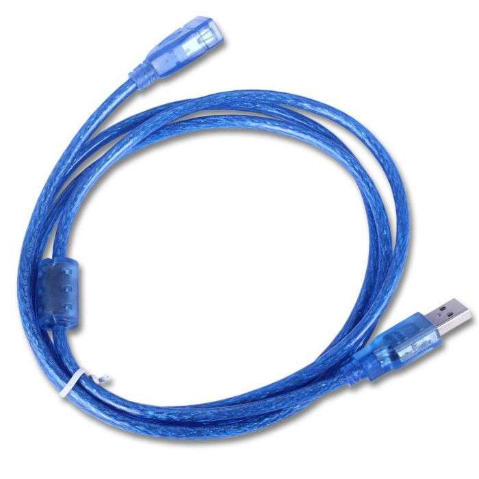 USB EXTENSION MALE TO FEMALE 2.0 CRYSTAL BLUE 1.5M