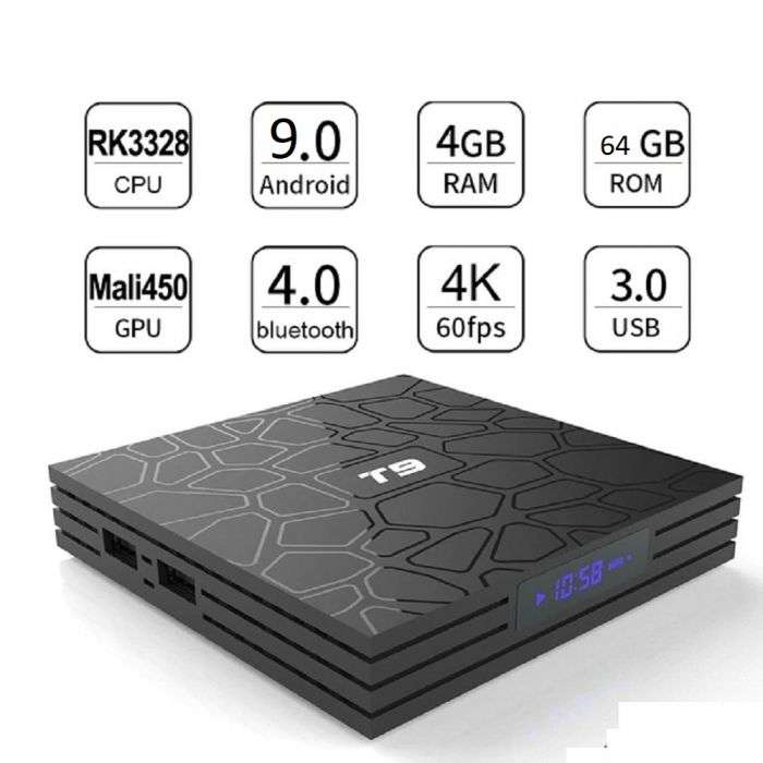 T9 4K Android Smart Tv Box |Quad|4GB|64GB|Android 9| ORIGINAL