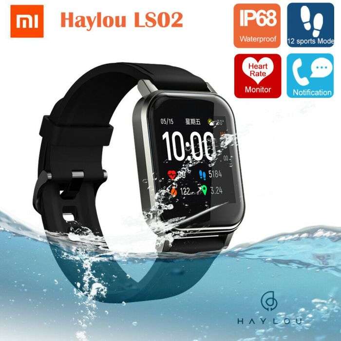 Xiaomi Haylou LS02 Global Version IP68 Waterproof Heart Rate Monitor Smart Watch