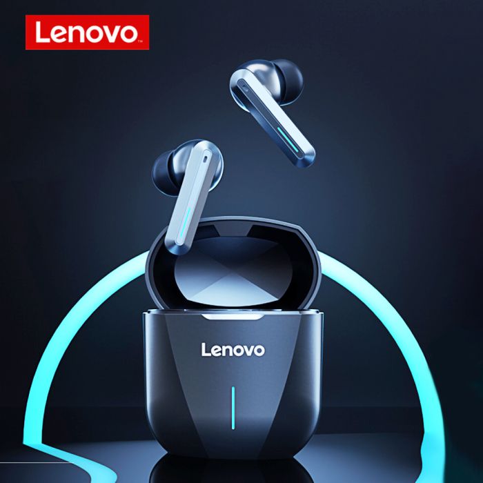 Lenovo XG01 Bluetooth IPX5 Waterproof Dual Microphone Noise Reduction Bluetooth Gaming Earphone with Charging Box & LED Breathing Light, Support Touch & Game