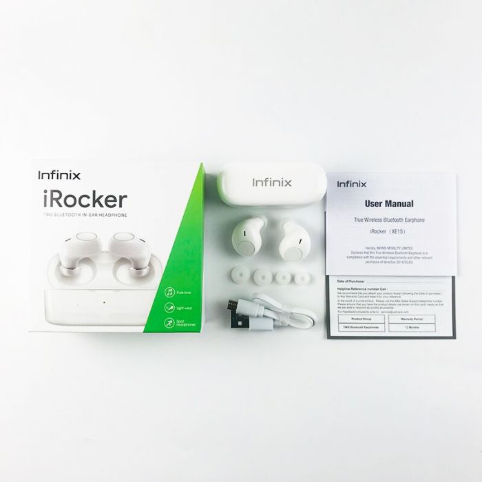 Infinix iRocker XE15 TWS Wireless Earphone Bluetooth Headset |White|