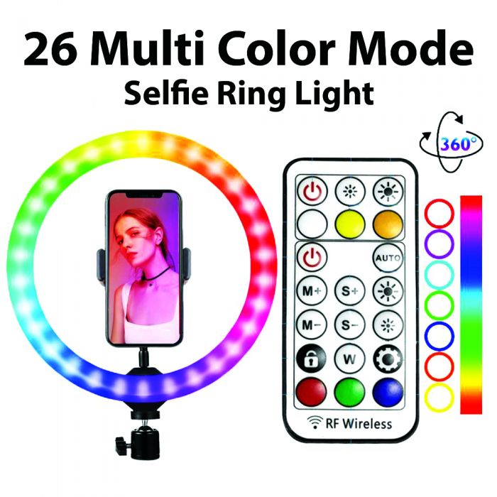RING LIGHT SPEED-X 26CM 26 COLOR RGB RING LIGHT WITH REMOTE