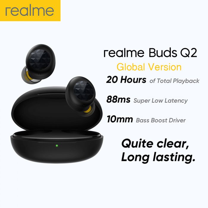 Realme Buds Q2 Active Noise Cancellation Bluetooth 5.0 Airdots 100% Original