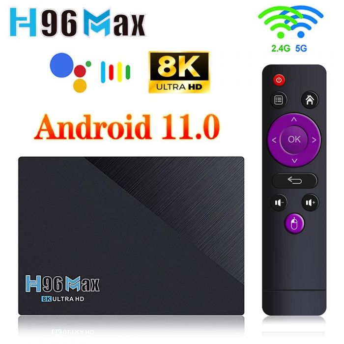 H96 MAX Smart Android Box 8gb+64gb Quad Core 4k Ulta Hd 11.0v