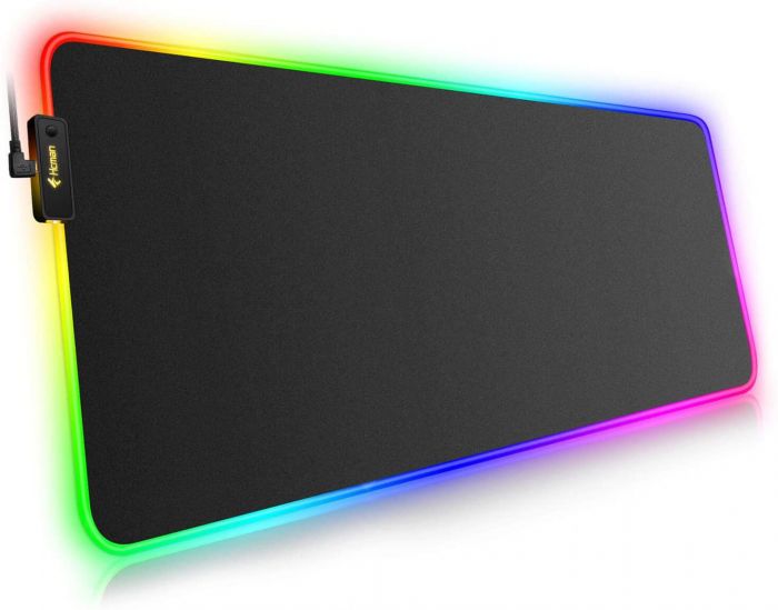 RASURE RGB Mouse Pad Large Led Mousepad With Non-Slip Rubber Base Soft Pad