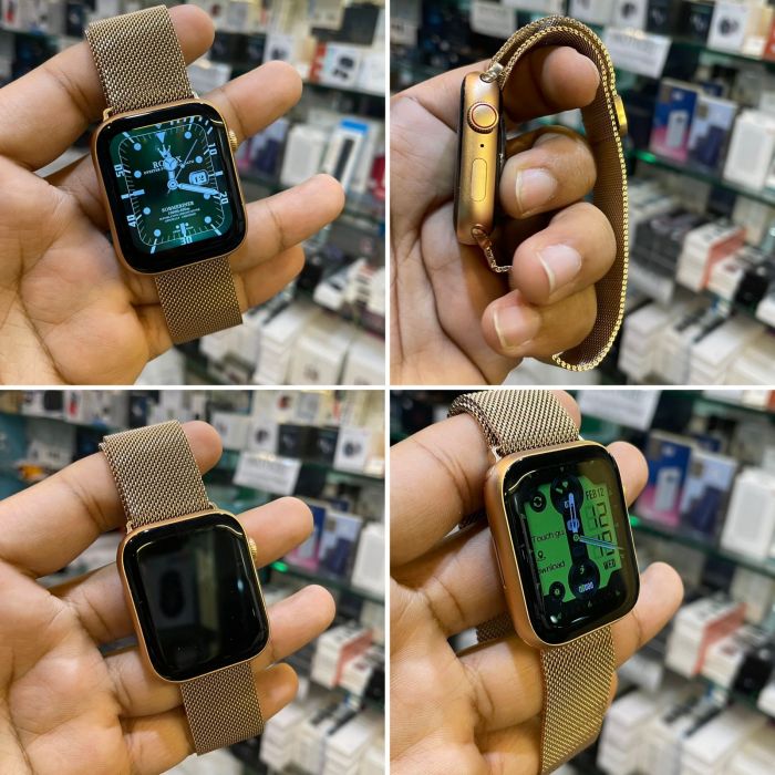 M7 Plus Smart Watch NFC-44MM-Wireless-GOLD