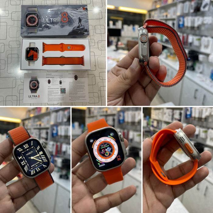 Montre connectee serie 8 ultra waterproof - bracelet Orange OU