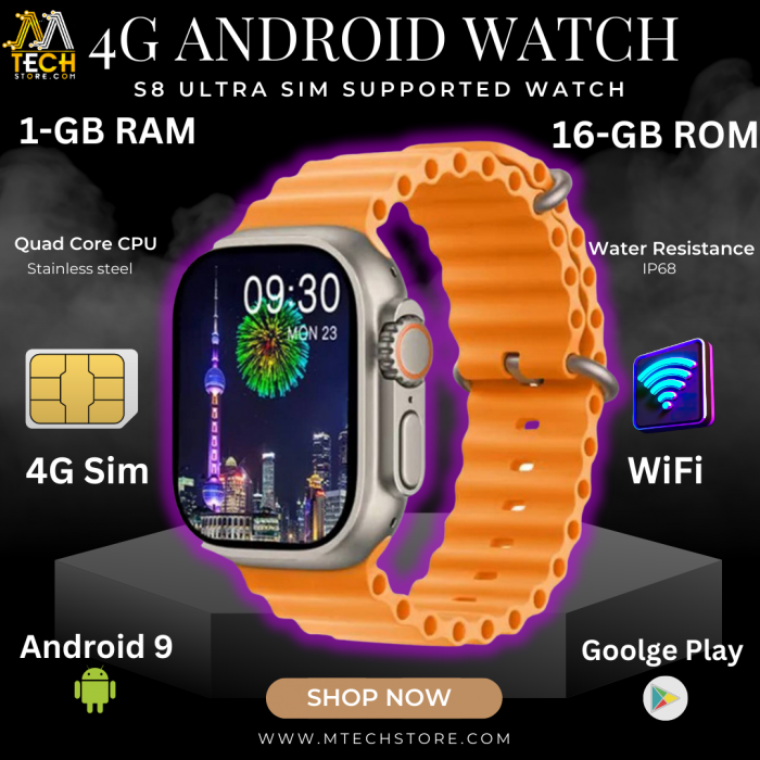 TK4 Ultra Android Smart Watch 4G Sim Card 49mm-daiichi.edu.vn