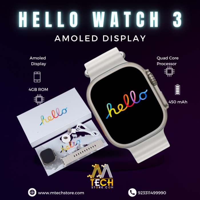 Hello Watch 3 Ultra Smart Watch 4GB Ram 49MM AMOLED