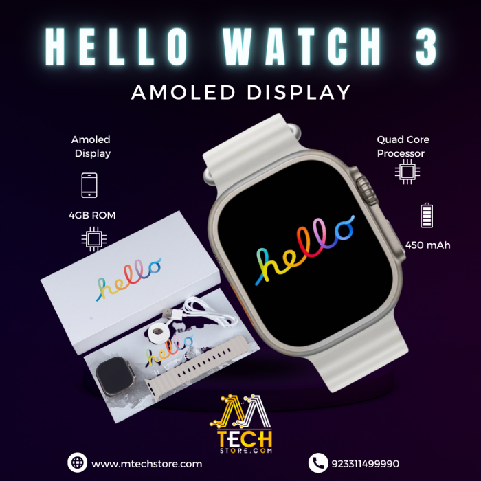 Buy Watch Ultra Pro  Hello Watch 3 With Three Straps price in Pakistan