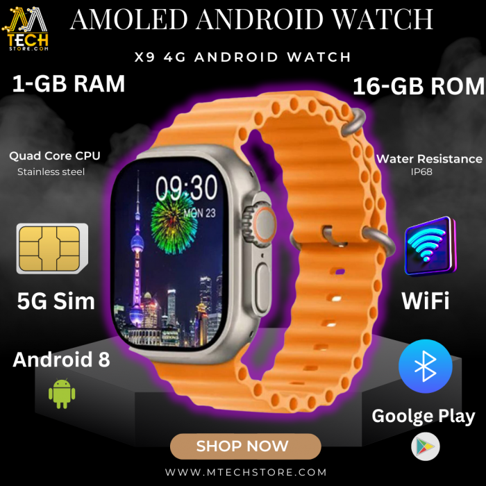 X9 4G Android Smart Watch ULTRA AMOLED-49MM