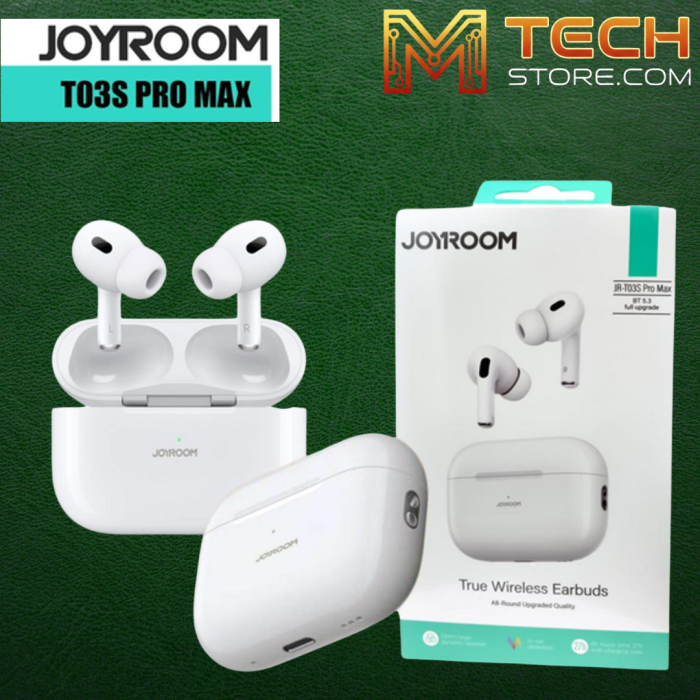 JOYROOM JR-T03S Pro Max True Wireless Earbuds (Pop-Up Window, Original White) – Bluetooth 5.3, Fast Charging, Long Battery Life